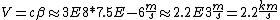 V = c \beta \approx 3E8*7.5E-6 \frac{m}{s} \approx 2.2E3 \frac{m}{s} = 2.2 \frac{km}{s}